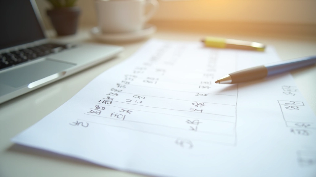Ausgabentracking auf Papier mit Stift und Diagrammen