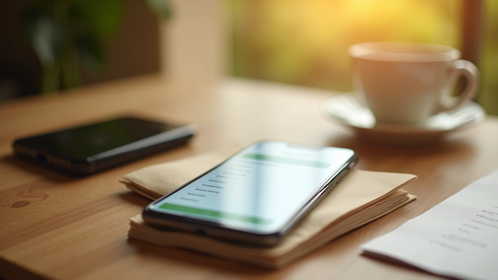 Digitale Budgetierungs-App auf Smartphone zur Verfolgung von Lebensmittelkosten